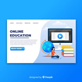 Online education landing page Free Vector Online education landing page Free Vector
