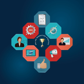 Online marketing strategy concept Online marketing strategy concept