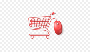 Online shopping E-commerce Sales - Red mouse shopping cart Online shopping E-commerce Sales - Red mouse shopping cart