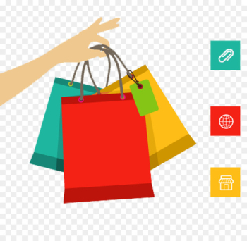 Online shopping E-commerce Shopping cart Shopping bag - Colored shopping bags 