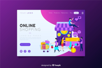 Online shopping landing page Free Vector Online shopping landing page Free Vector