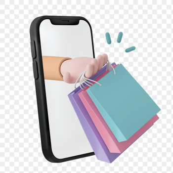 Online shopping png smartphone, 3D | Free PNG Illustration - rawpixel