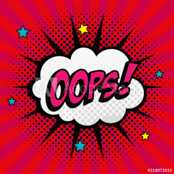 oops expression with cloud pop art style design oops expression with cloud pop art style design