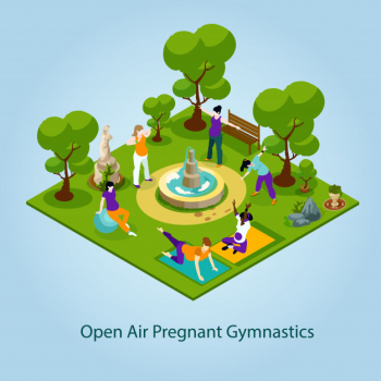 Open air gymnastics for pregnant illustration