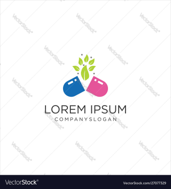 Open capsule pharmacy medical logo vector image Open capsule pharmacy medical logo vector image