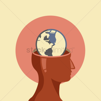 Open mind with globe Open mind with globe