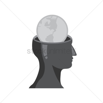 Open mind with globe Open mind with globe
