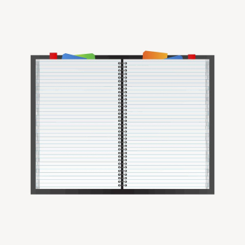 Open notebook sticker, stationery illustration | Free Vector - rawpixel