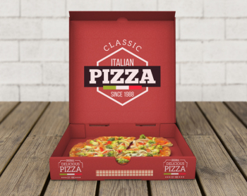 Open pizza box mockup Free Psd