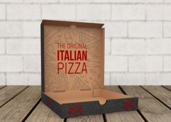 Open pizza box mockup Free Psd