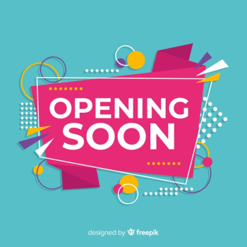 Opening soon background in flat style Free Vector Opening soon background in flat style Free Vector