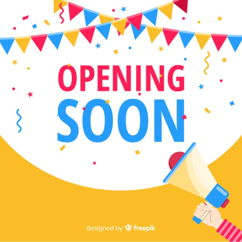 Opening soon background in flat style Free Vector Opening soon background in flat style Free Vector