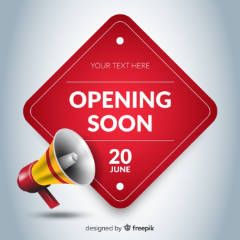 Opening soon background in realistic style Free Vector Opening soon background in realistic style Free Vector
