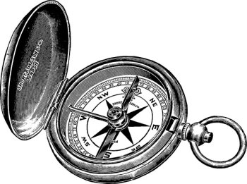 Opening vintage compass