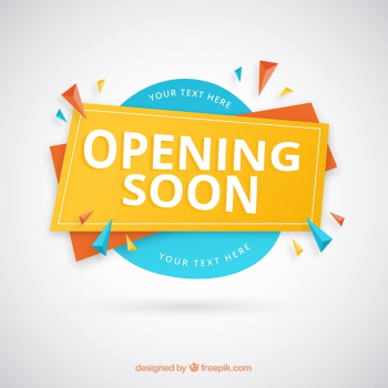 Opnening soon composition with flat design