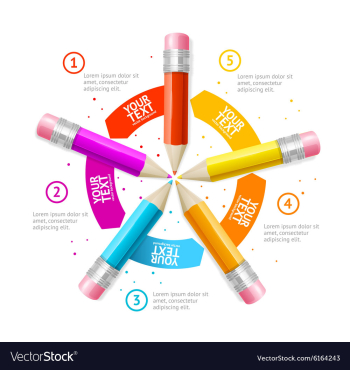 Option Banner Pencil Infographic vector image Option Banner Pencil Infographic vector image