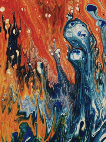 Orange and Blue Abstract Painting Orange and Blue Abstract Painting