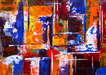 Orange And Blue Abstract Painting Orange And Blue Abstract Painting