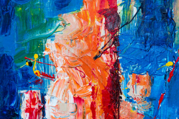 Orange And Blue Abstract Painting Orange And Blue Abstract Painting
