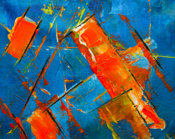Orange and Blue Abstract Painting Orange and Blue Abstract Painting