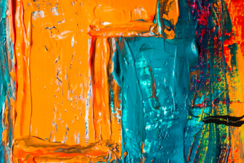 Orange and Blue Abstract Painting Orange and Blue Abstract Painting