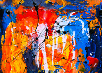 Orange and Blue Abstract Painting Orange and Blue Abstract Painting