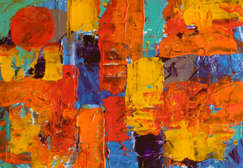 Orange and Blue Abstract Painting Orange and Blue Abstract Painting