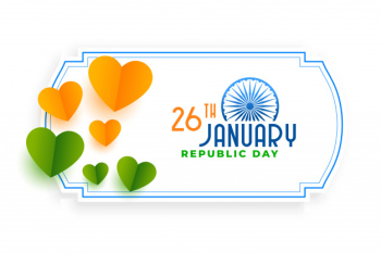 Orange and green hearts for indian republic day Free Vector Orange and green hearts for indian republic day Free Vector