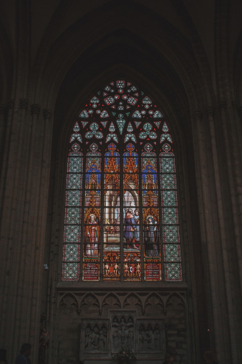 Orange and Green Stained Glass Window Orange and Green Stained Glass Window