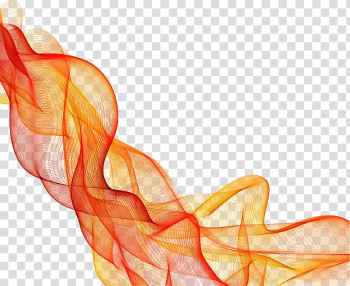 Orange and red illustration, Euclidean Color Line Smoke, Wavy lines transparent background PNG clipart