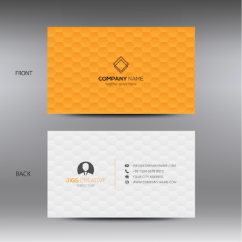 Orange and white business card