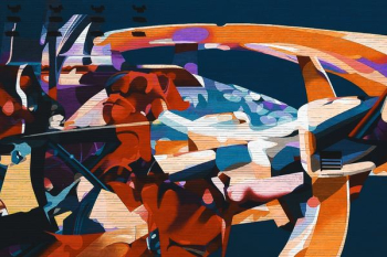 orange, blue, and white abstract art orange, blue, and white abstract art