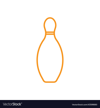 orange bowling pin line icon