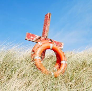 Orange Buoy on Grass Orange Buoy on Grass
