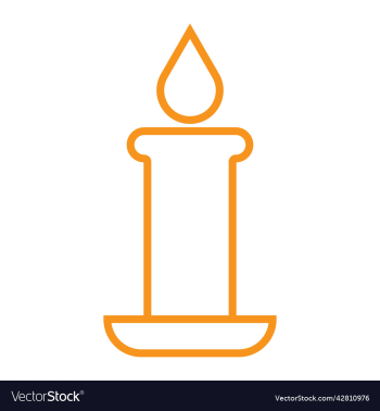 orange candle line art icon orange candle line art icon