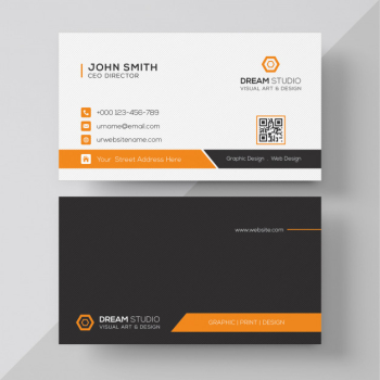 Orange elegant corporate card Free Psd