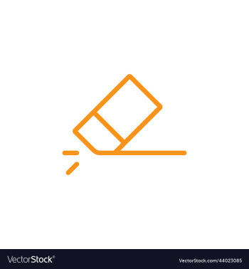 orange eraser abstract line art icon