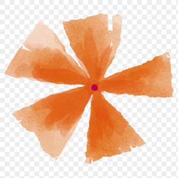 Orange flower png sticker, watercolor | Free PNG - rawpixel