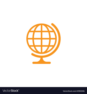 orange globe or education icon