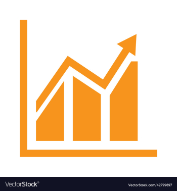 orange graph icon or logo orange graph icon or logo