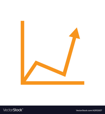 orange growing graph icon orange growing graph icon