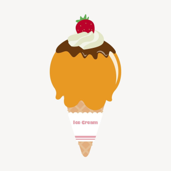 Orange ice-cream cone clipart, cute | Free Photo - rawpixel Orange ice-cream cone clipart, cute | Free Photo - rawpixel