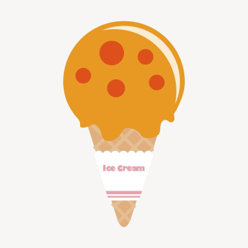 Orange ice-cream cone collage element, | Free PSD - rawpixel Orange ice-cream cone collage element, | Free PSD - rawpixel