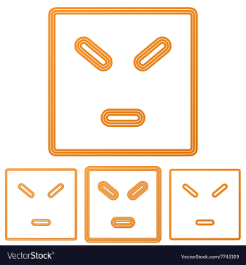Orange line anger logo design set vector image Orange line anger logo design set vector image