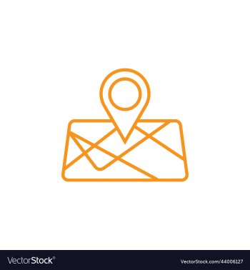 orange map destination line art icon orange map destination line art icon