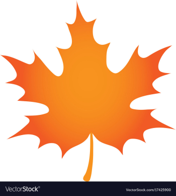Orange maple leaf vector image Orange maple leaf vector image