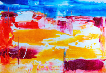 Orange, Red, And Blue Abstract Painting Orange, Red, And Blue Abstract Painting