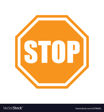 orange stop sign or logo orange stop sign or logo