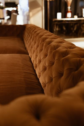 Orange velvet couch Orange velvet couch