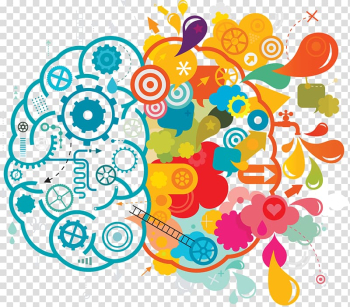 Orange, yellow, and teal brain illustration, Your Creative Brain Creativity Lateralization of brain function , Blue color creative brainstorming ideas transparent background PNG clipart
